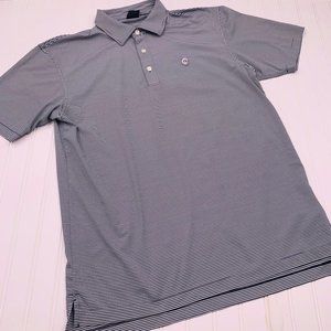 Dunning Golf Striped Short Sleeve Polo Shirt L
